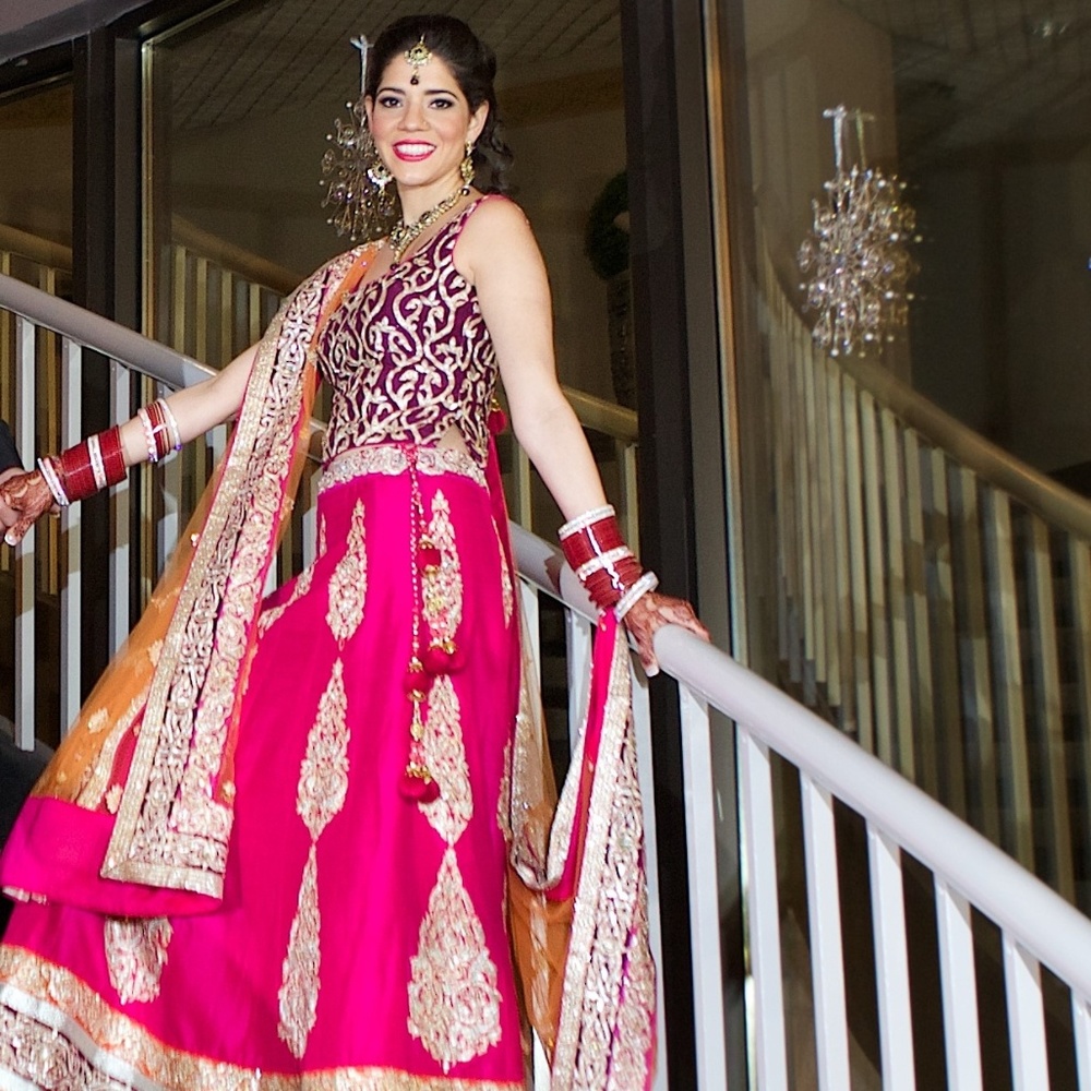 Stunning Purple/Pink/Gold Bridal Lehenga